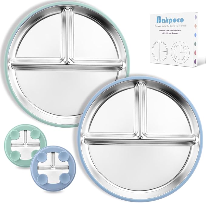 Stainless Steel Toddler Plate by Bakpoco