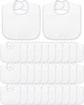 Foaincore 30 Pcs White Bibs for Baby 2 Ply Waterproof Absorbent White Bibs Bulk by Foaincore