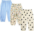 MYGBCPJS Baby Boys Girls Cotton Linen Trousers Kids Casual Ankle Pants Loose by MYGBCPJS