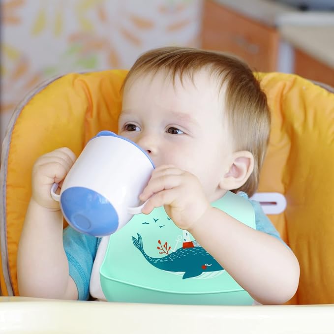 Zhanmai 3 Pack Silicone Bibs for Babies - Image 6