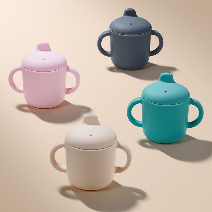 6 Months+ Sippy Cups with Handles, Small Silicone Sippy Cups Leak Proof 5oz - Image 2