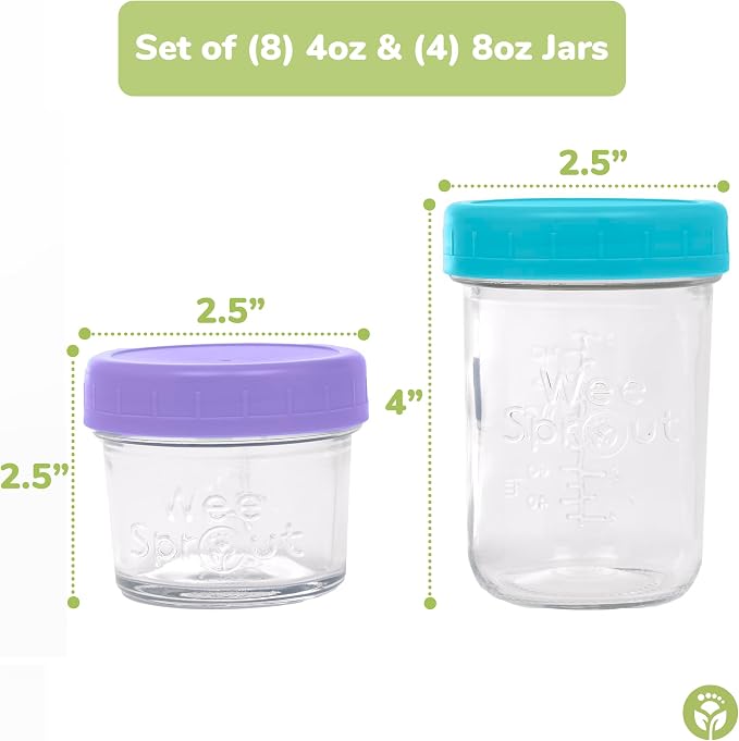 WeeSprout Glass Baby Food Storage Jars - Image 3