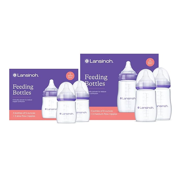 Lansinoh NaturalWave Newborn Gift Set – 3 Anti‑Colic 5 oz Bottles by Lansinoh