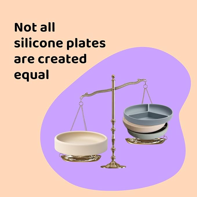 APLAINR Silicone Baby/Toddler Plate and Bowl Bundle, Oat Cream - Image 2