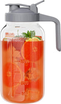 Glass Mason Jar Pitcher, 64 oz Wide Mouth Jug by KOIKEY