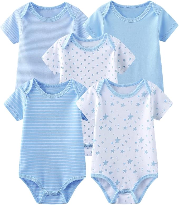 Chamie Newborn Baby Cute Design Bodysuit Short Sleeve One-Piece Baby Clothes - Image 5