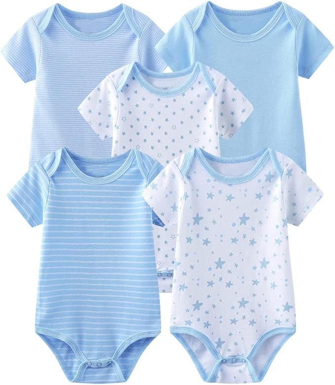 Chamie Newborn Baby Cute Design Bodysuit Short Sleeve One-Piece Baby Clothes - Image 5