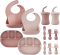 PandaEar 12PCS Silicone Baby Feeding Set | 2 Sectioned Baby Suction Plate by PandaEar