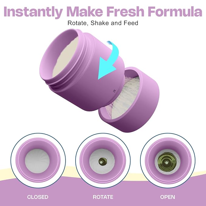 Anti-Colic Baby Bottle with Formula Dispenser, Instant/Quick-Release, Preload - Image 5
