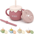 Honey Jar Pot 3-in-1 Silicone Training Cup 8.5oz, Baby Sippy Cup by teensypeepsy