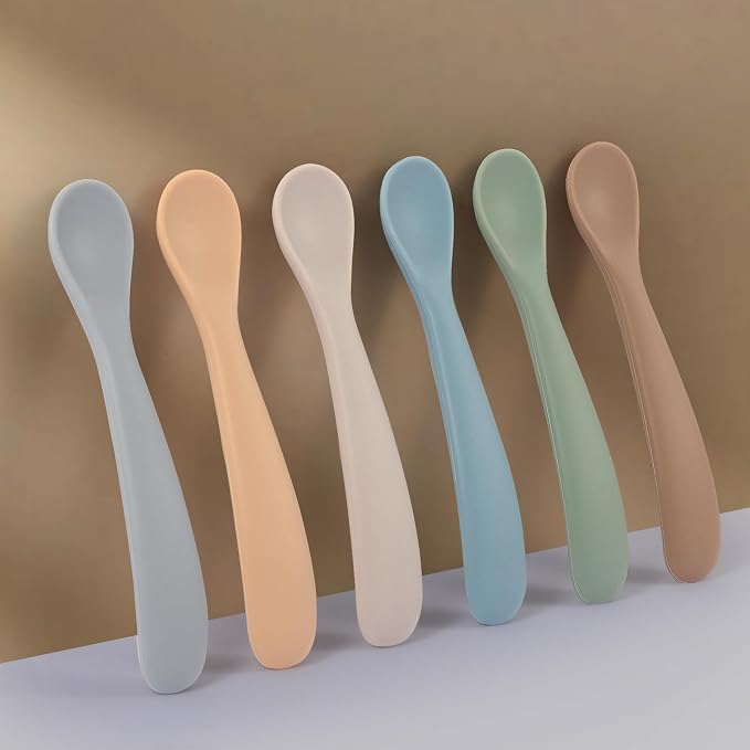 Baby Spoons, 6 Pack First Stage Silicone Feeding Spoons, Soft Tip Feeding Baby - Image 4