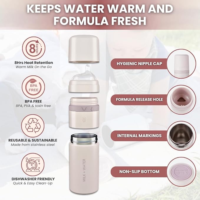 MILK & WATER All in One Baby Bottle & Baby Formula Dispenser On The Go - Image 7