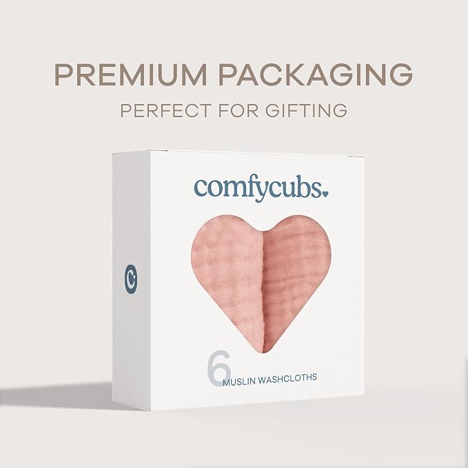 Comfy Cubs Muslin Baby Washcloths 6 Pack - Image 6