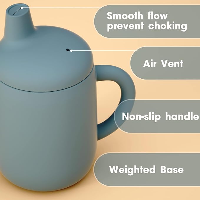 Cuddle Campus Sippy Cups 7OZ, Baby Cups, Shatterproof Silicone Straw Cup - Image 4