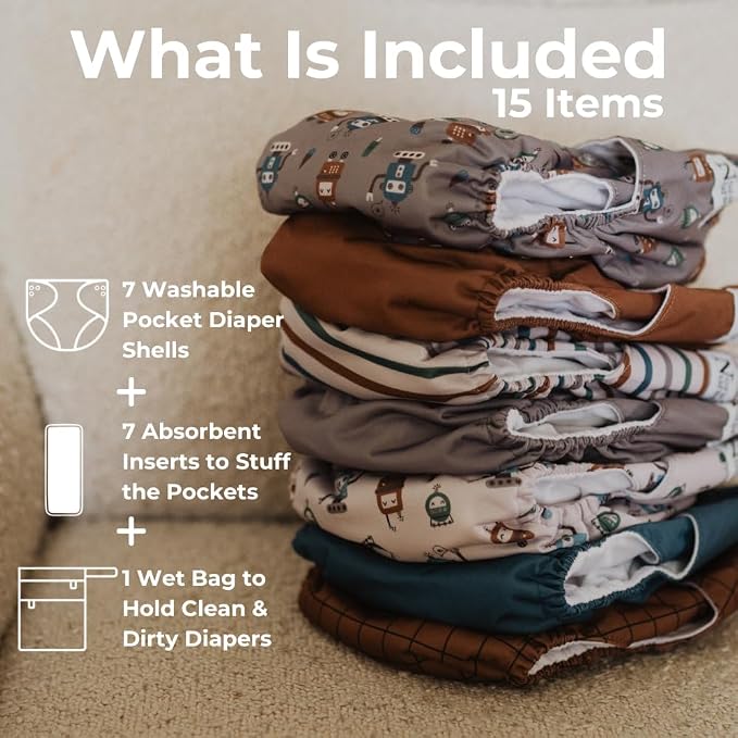 Nora's Nursery Cloth Diapers 7 Pack - Image 2