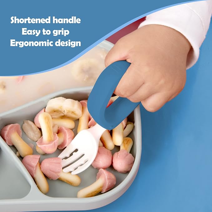 Baby Self Feeding Training Spoon and Fork Set - Image 4