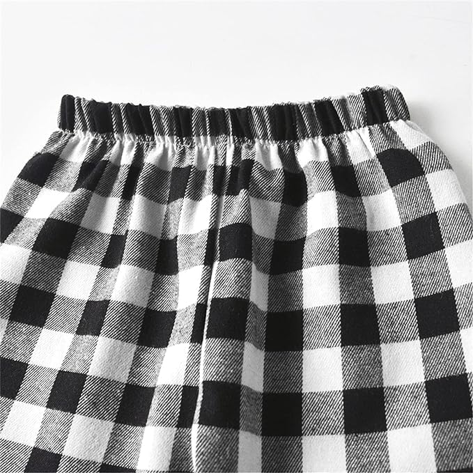 Schbbbta Kids Pajamas Set, Plaid Button Down Pjs - Image 6