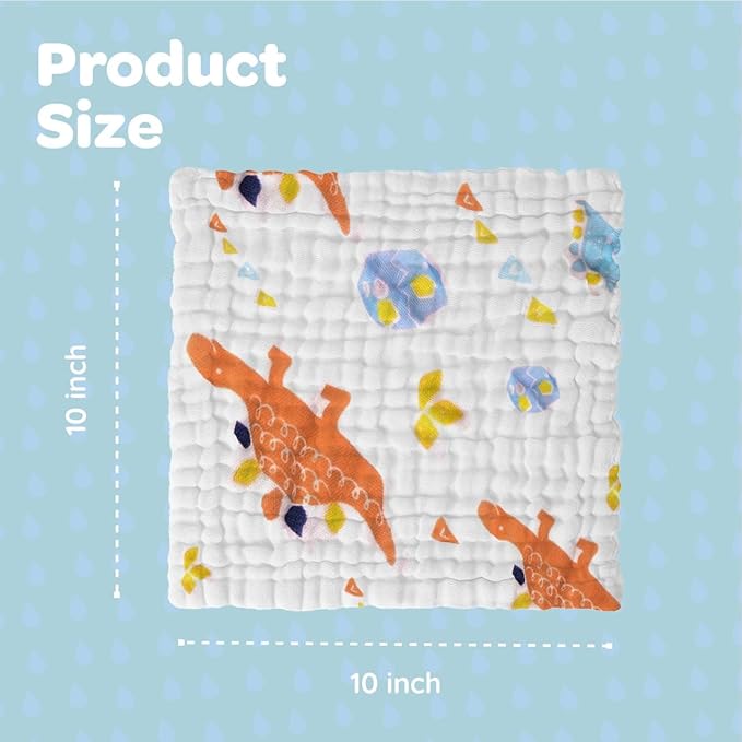 Muslin Baby Washcloths Pack of 7-Soft Sweat Cloths - Image 7