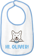 Personalized Baby Bib – Soft Cotton Terry, Cute Jindo Dog Design by SmilingJindo