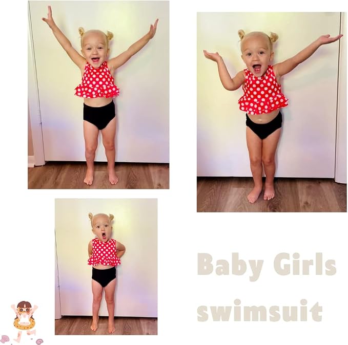 Aalizzwell Toddler Baby Girl Bathing Suit Two Piece Swimsuit Bikini Beach Wear - Image 2
