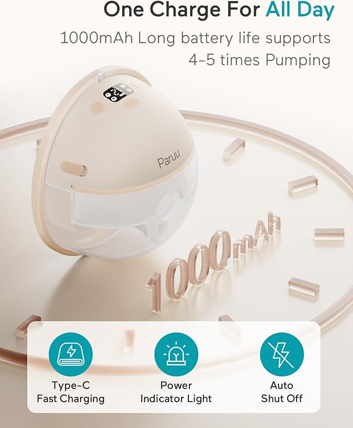 Paruu Hands Free Breast Pump P16, Wearable Breast Pump Electirc Portable - Image 5