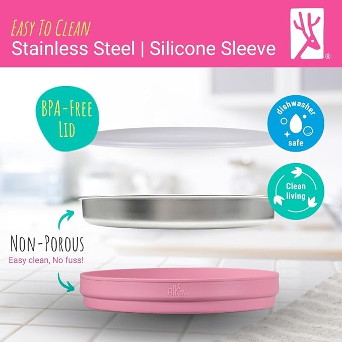 Stainless Steel Divided Plates + Silicone Sleeve and Storage Lid | Baby - Image 5