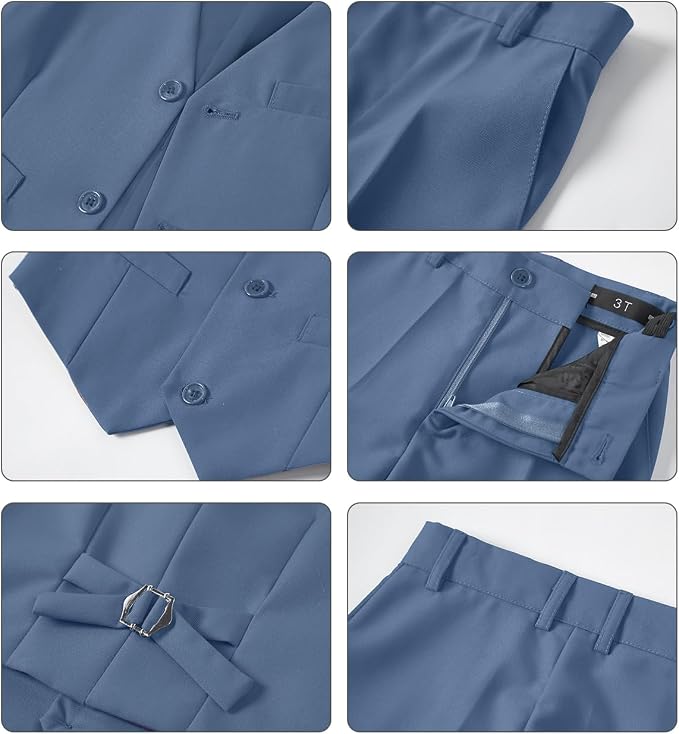 Boys Vest Set Formal Dress Suits Wedding Outfit Dresswear - Image 5