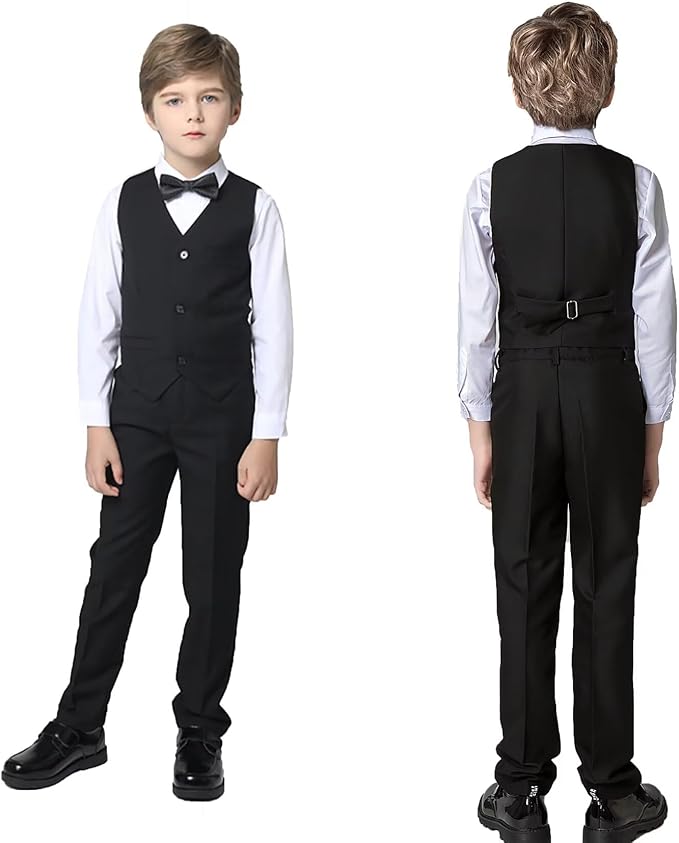 Boys Suit Set Slim Fit Kids Formal Suits Toddler Tuxedo Wedding Prom Classic - Image 6