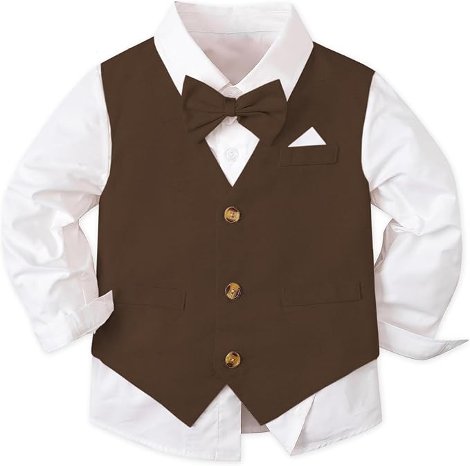 SANGTREE Boys Cotton Linen Suit Formal Set Baby Clothes Boy Gentleman Wedding - Image 3