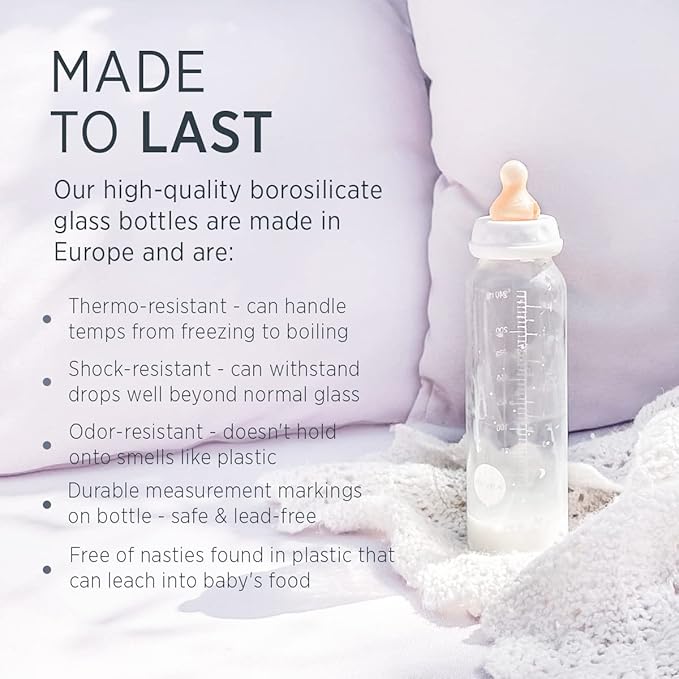 HEVEA Standard Neck Glass Baby Bottles - Image 6