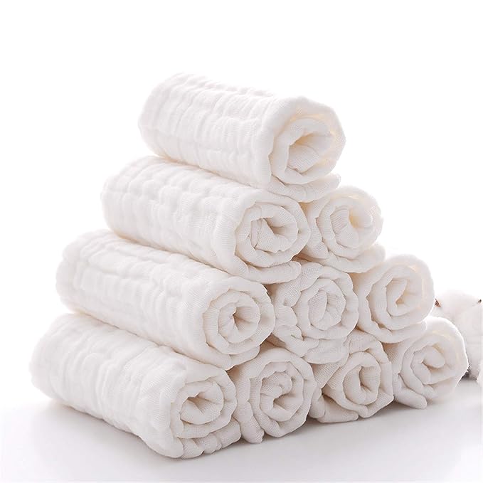 Baby Muslin Washcloths- Natural Cotton Wipes - Image 8