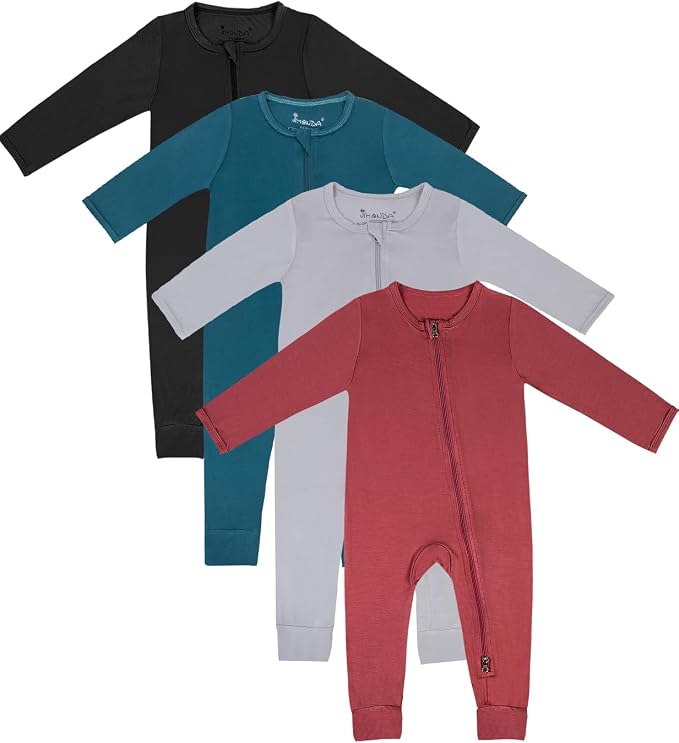 Jimonda Baby Footless Pajamas, Two Zip Closure Long Sleeve Romper, Infant by JimondaBaby