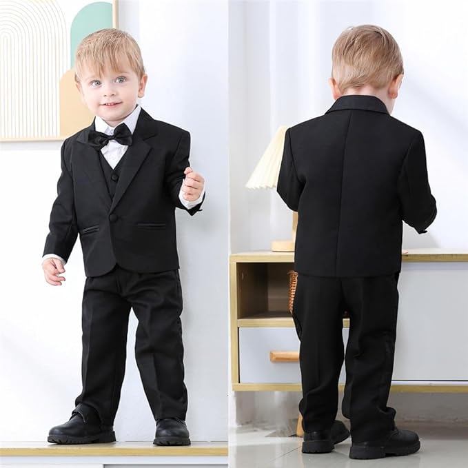 Dressy Daisy Baby Toddler Boy 5 Pcs Set Formal Tuxedo Suits No Tail Wedding - Image 6