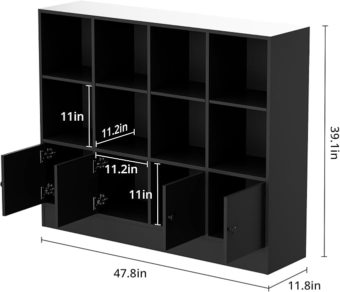 Black Bookshelf, Wood Bookcase - Image 2