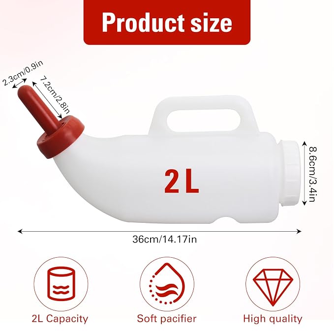 1 Set Nurser Bottles with Handle and Silicone Horizontal Calves Nursing Calf - Image 2
