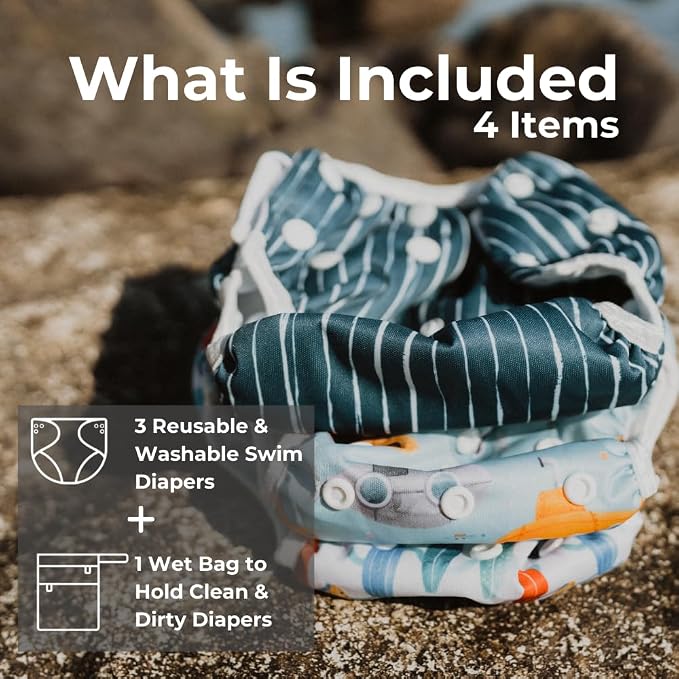Nora's Nursery Reusable Swim Diapers and Wet Bag - Image 2