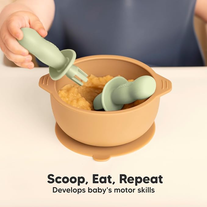 KeaBabies 4-Pack Silicone Baby Spoons and Forks Set - Image 8