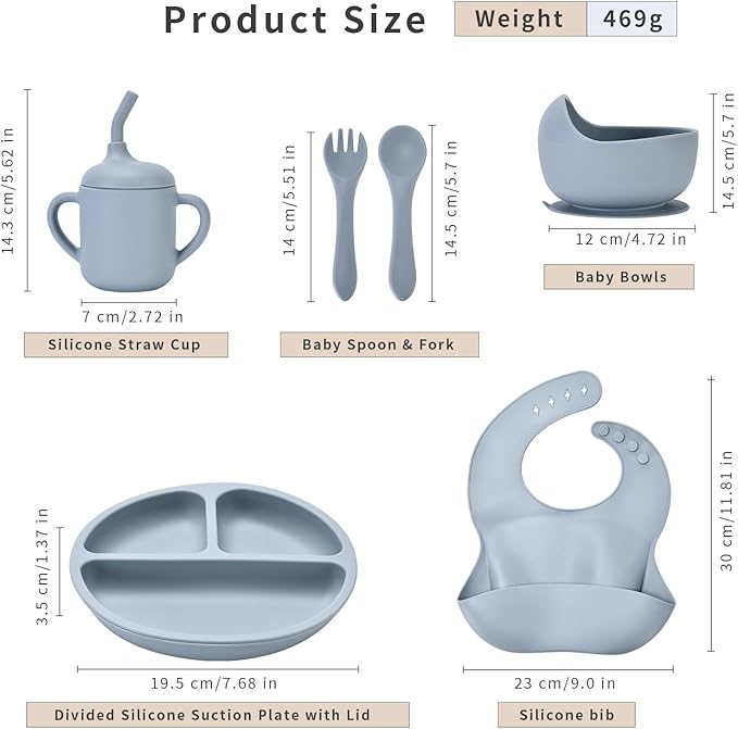 Baby Silicone Feeding Set, Baby Weaning Set, Baby Essentials, Includes Baby - Image 3
