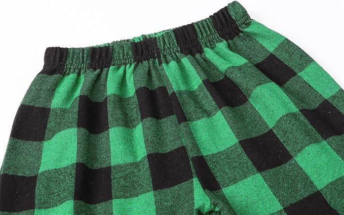 Schbbbta Kids Pajamas Set, Plaid Button Down Pjs - Image 6