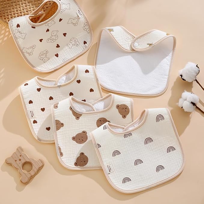 Baby Bandana Bibs, 6 Pack Waterproof Toddler Bib, Soft Cotton Absorbent Baby - Image 3
