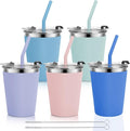 Kids Cups with Straws and Lids, 5 Pack 12oz Spill Proof Toddlers Straw Cup with by Vermida