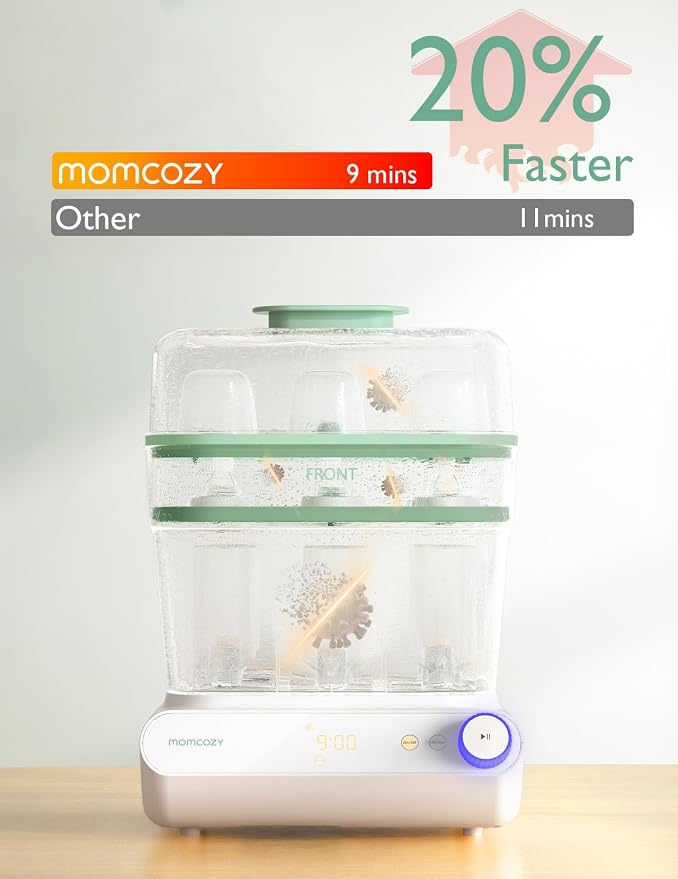 Momcozy 3 Layers Large Bottle Sterilizer and Dryer, Fast Sterilize and Dry - Image 4