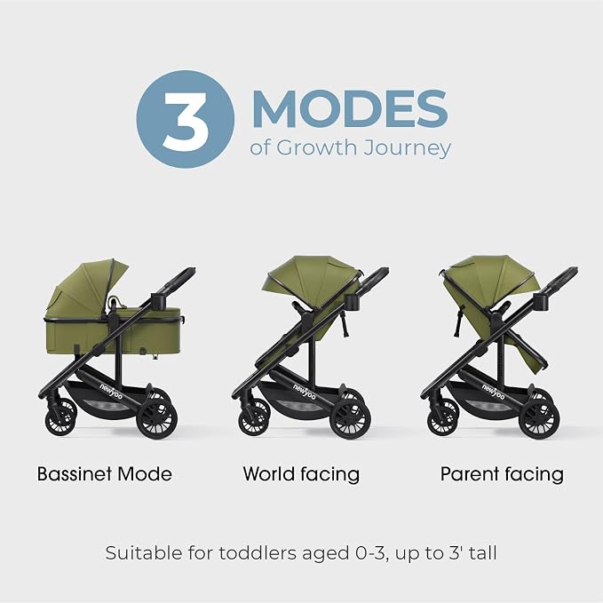 newyoo Bassinet Stroller for Newborn, Nestro 516M, Baby/Infant Strollers w - Image 2