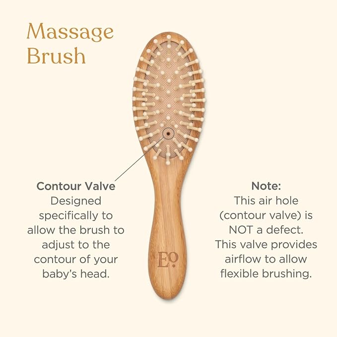ELLAOLA Natural Bamboo Hair Brush & Comb Set, 3 Piece - Image 9