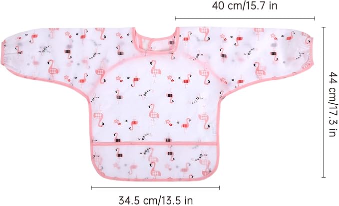 Accmor 5 Pack Long Sleeve Bibs, Baby Smock Waterproof Sleeved Bib Smock - Image 7