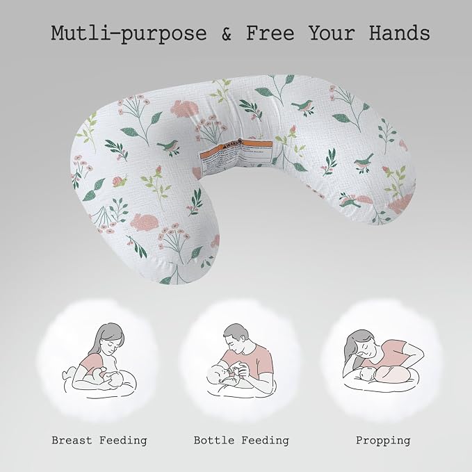 Little Grape Land Nursing Pillow, Soft 100% Cotton Breastfeeding Pillow - Image 3