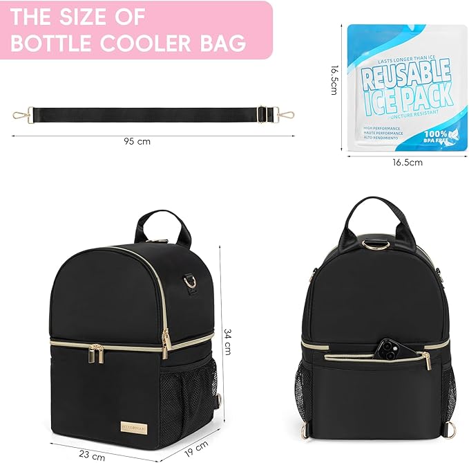 Breastmilk Cooler Travel Bag – 2-in-1 Pump & Bottle Compartments | Insulated - Image 5