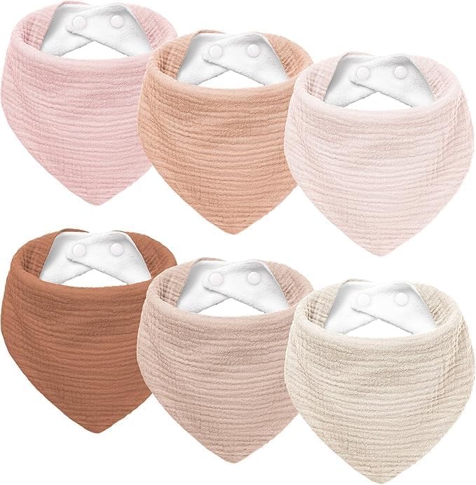 Susurration Muslin Baby Drool Bibs 6Pack Soft Triangular Adjustable Baby by Susurration