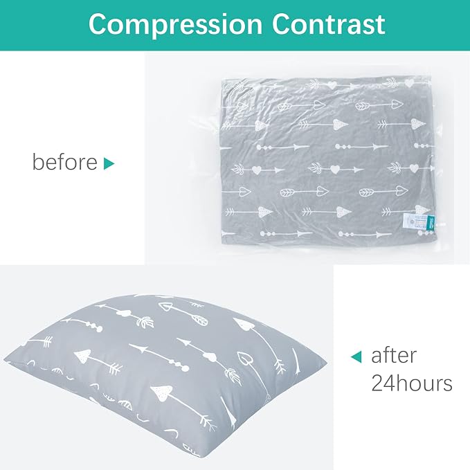 Toddler Pillow for Sleeping, Kid Pillow 14" x 19" for Small Travel Bed - Image 3