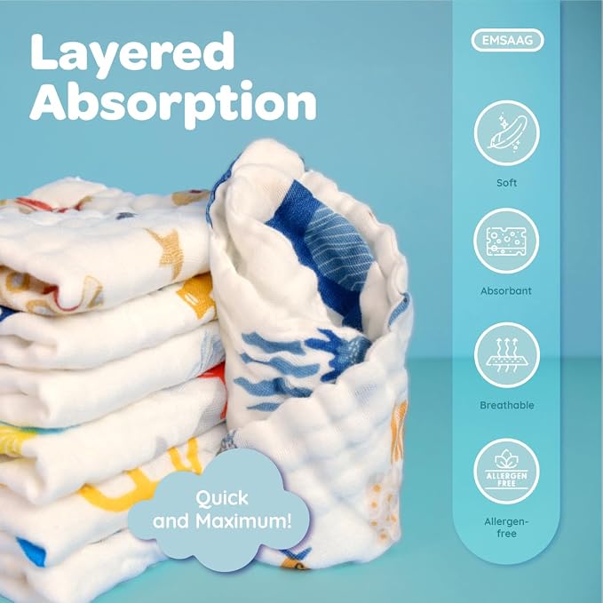 Car Pattern Baby Washcloths Pack of 7 - Image 7